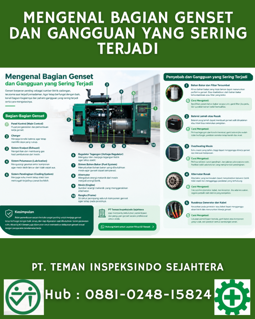 mengenal bagian genset dan gangguan yang sering terjadi